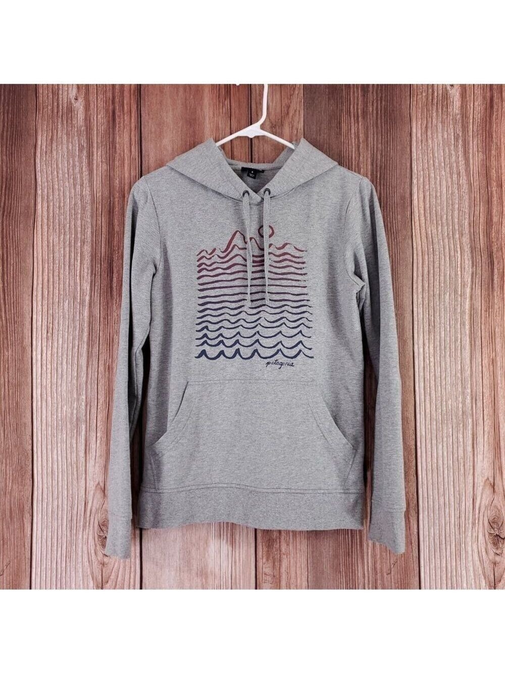 *FLAWS* Patagonia Womens Size Small Gray Wavy Maybe Ahnya Hoody Sweatshirt 39562